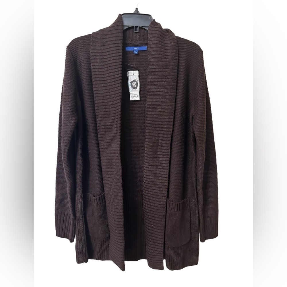 NWT Apt 9‎ Women’s Plum Satin cardigan - Size Large